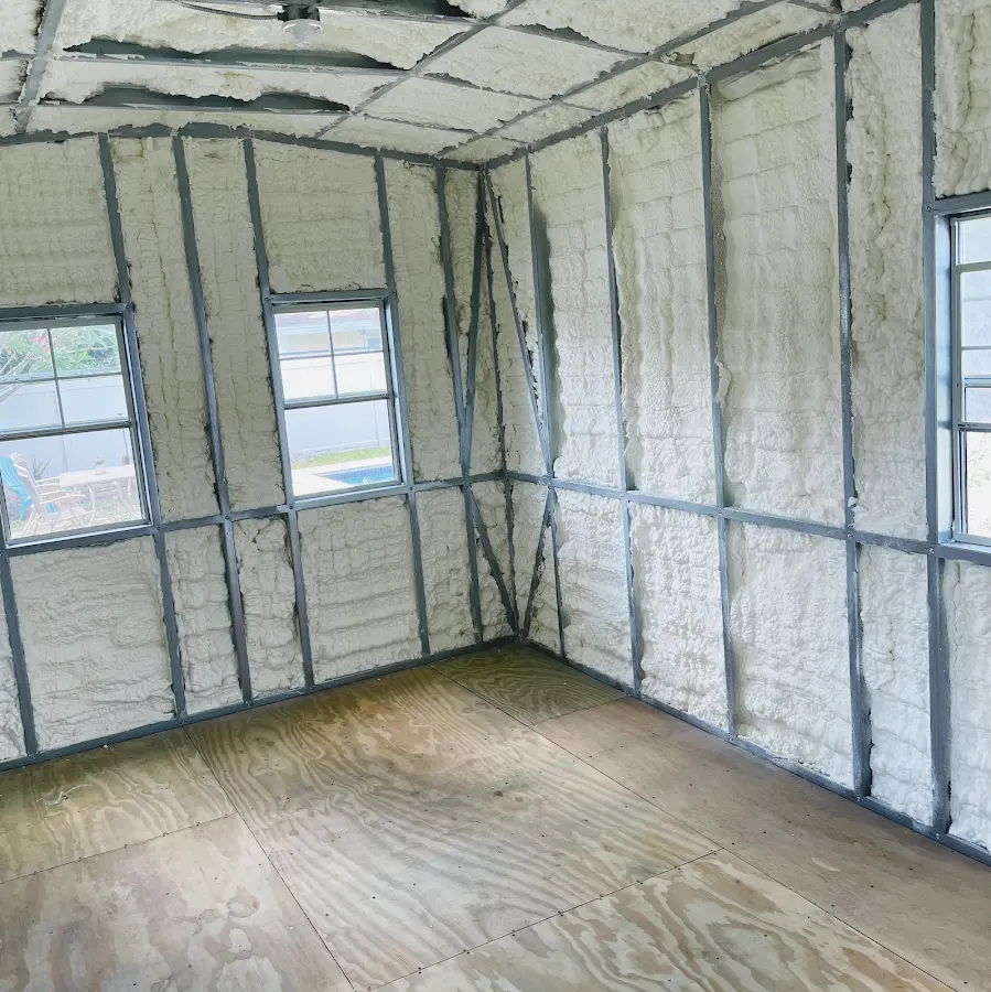 Closed-cell spray foam insulation applied to wall cavities in a residential project in Soddy-Daisy